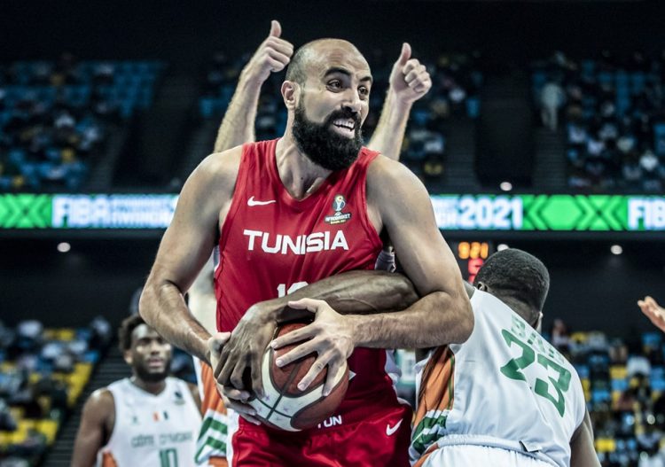 Ben Romdhane (Unisie) lors de la finale de l'Afrobasket 2021 à Kigali (Rwanda).