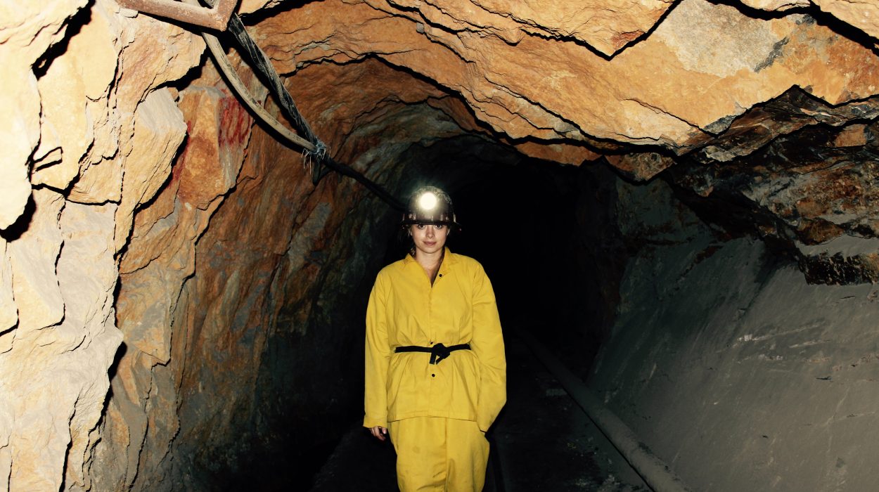 Une employée de mine dans un souterrain en Bolivie.